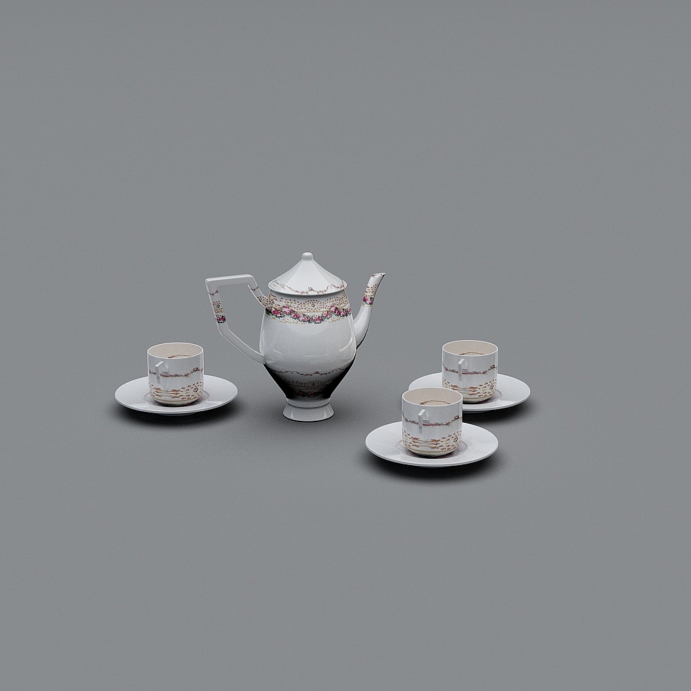 Elegant Afternoon Tea Set 3D model