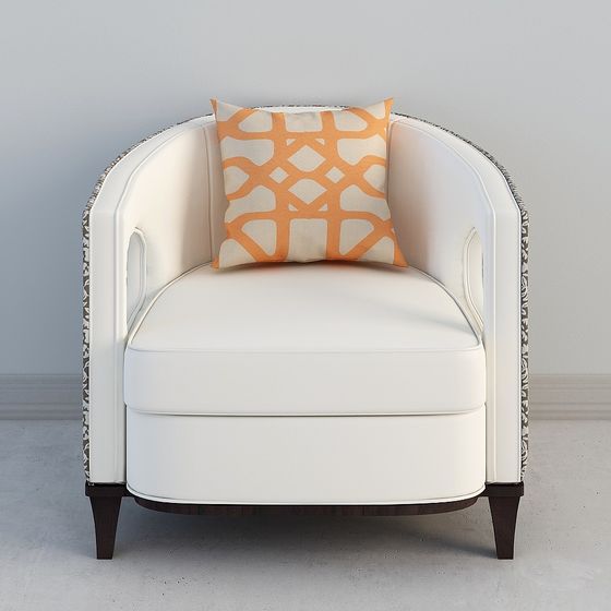 Elegant Single Armchair 3D model for Modern Interiors