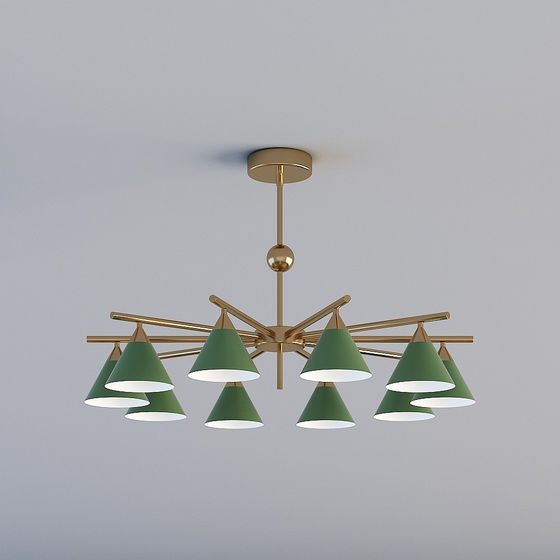 Chic Green Pendant Light 3D model for Modern Interiors