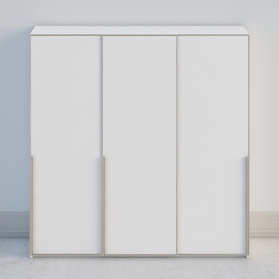 Modern White Wardrobe 3D Model for Stylish Bedrooms