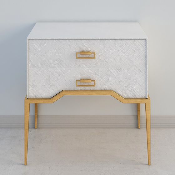 Gray Bedside Table 3D Model