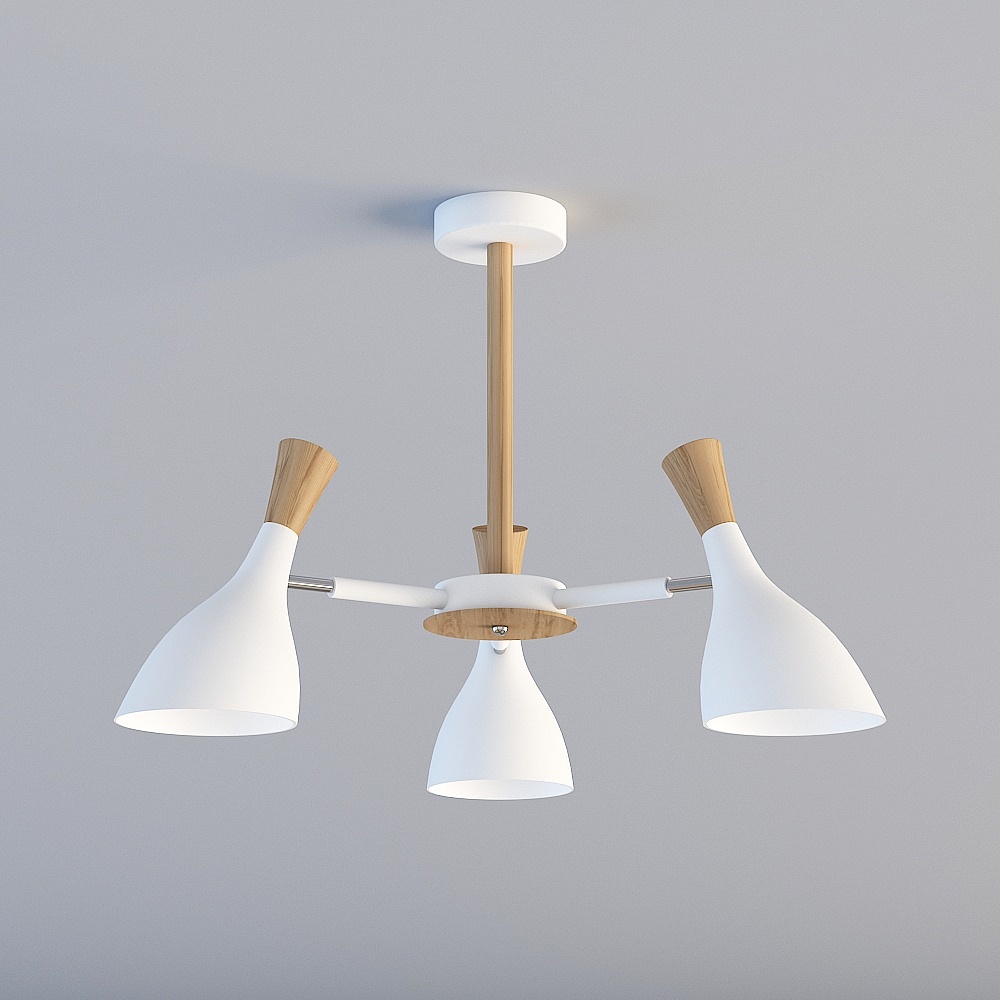 โคมไฟ 3D TY-Nordic สไตล์โมเดิร์น สำหรับห้องอาหาร ห้องนอน ไม้เหล็ก-88037-3-ขาว