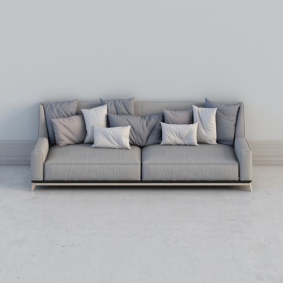 Trendy Low-Poly Sofa 3D model for Contemporary Interiors