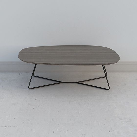 Stylish Oval Coffee Table 3D model for Modern Interiors