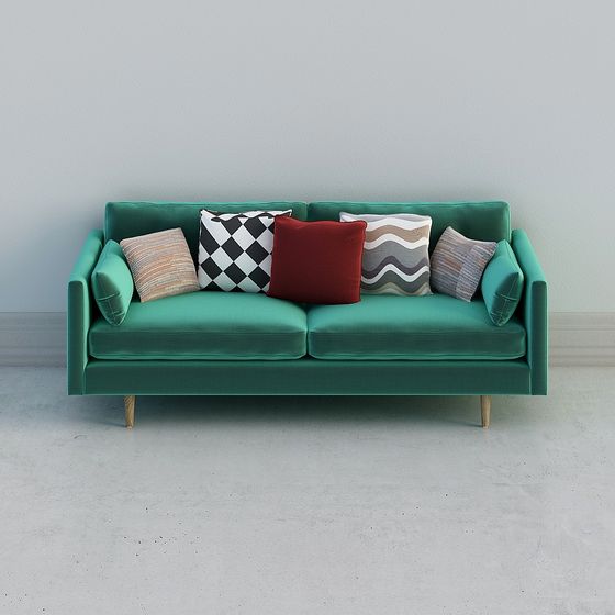 Stylish Green Sofa 3D model for Modern Interiors