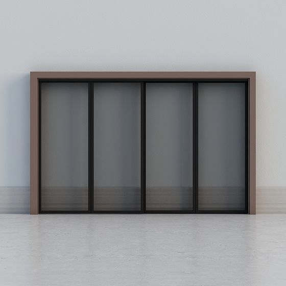 Low Poly Glass Door 3D model for Modern Interiors