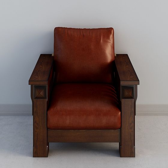 Elegant Vintage Leather Chair 3D model