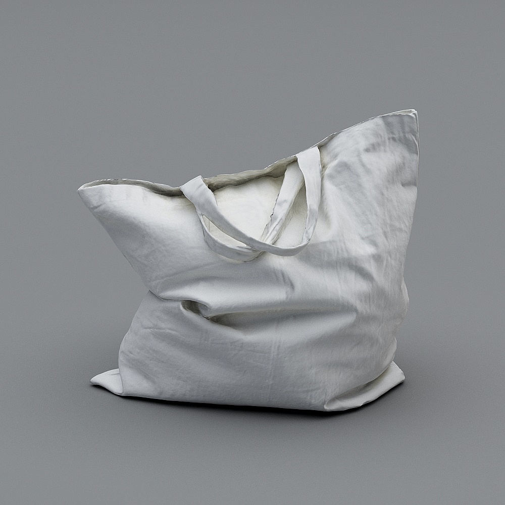 Low Poly Canvas Shopping Bag 3D model