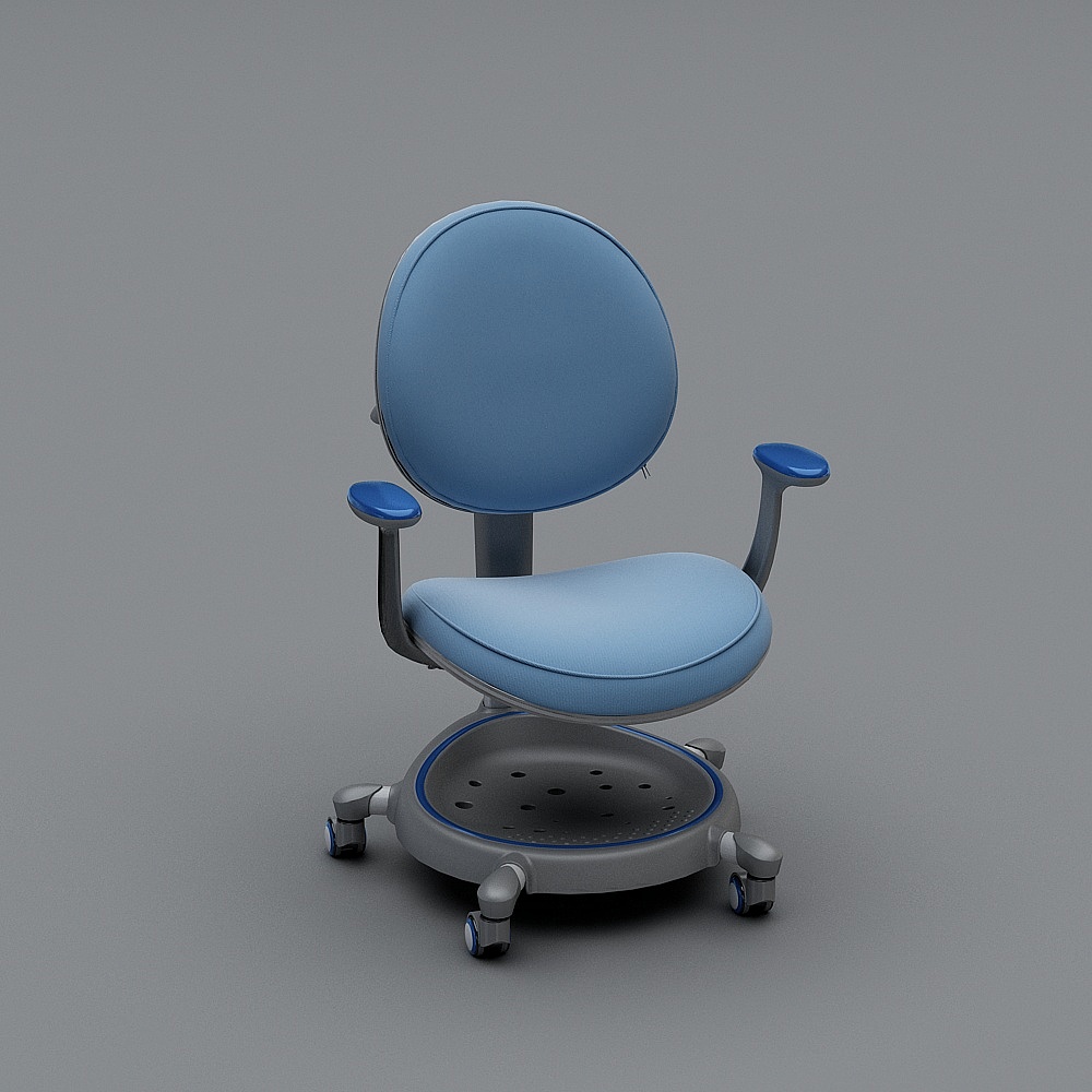 Elegant Low-Poly Office Chair 3D model