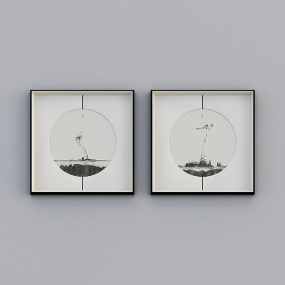 Ink Wash Circular Realm 3D model