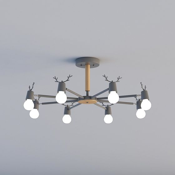 Nordic Inspired Low-Poly Chandelier 3D model