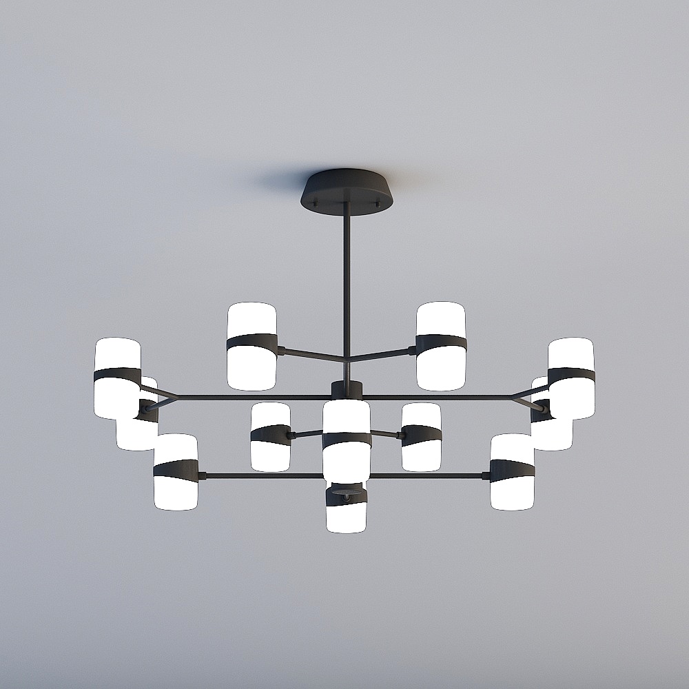 Elegant Low-Polygon Pendant Light 3D model