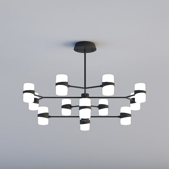 Chic Low-Polygon Pendant Light 3D model for Modern Spaces