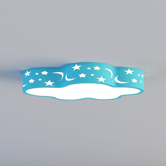 Đèn đám mây hoạt hình xanh trắng