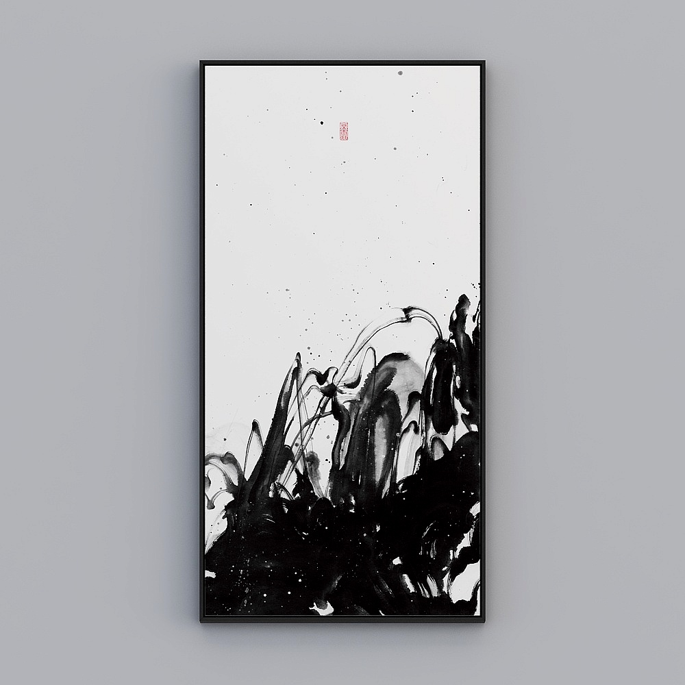 Baxter good new Chinese living room tea room vertical black box 73x143cm often fog Zen qy158f-x-1-1