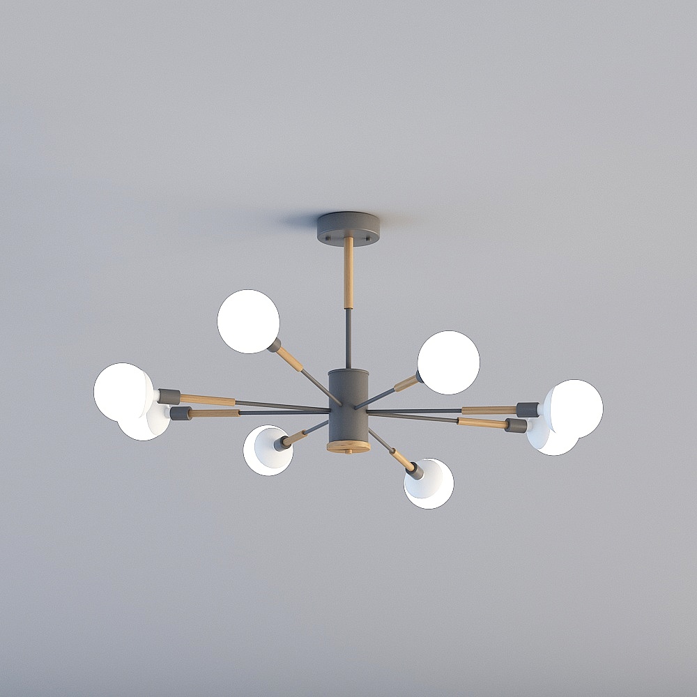 Elegant Low-Polygon Chandelier 3D model