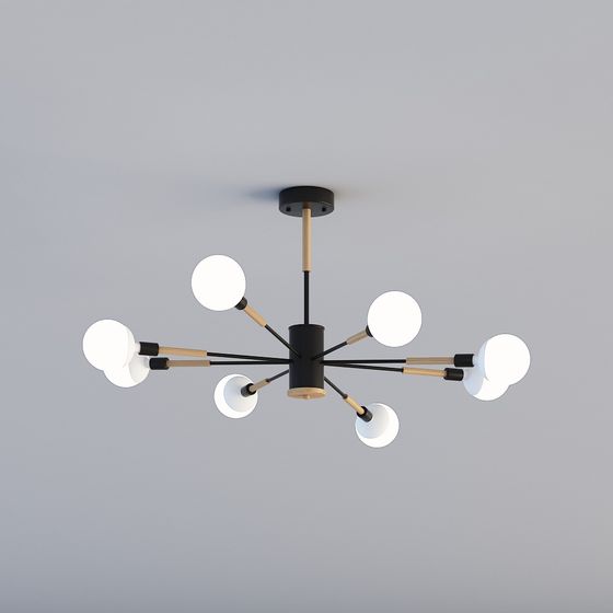 Elegant Minimalist Black Pendant Light 3D model