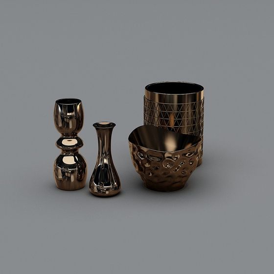 Elegant Metal Container 3D model for Modern Aesthetics