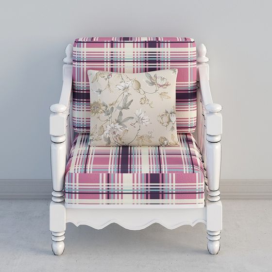Plaid Paradise Retro 3D Armchair Model