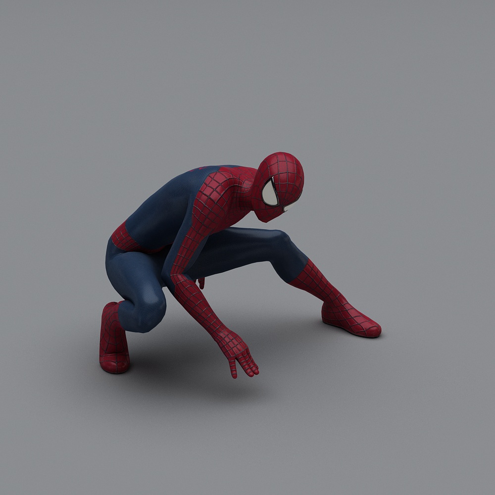 Dynamic Spider-Man Low-Poly 3D Model