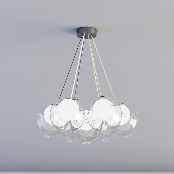 Elegant Low-Poly Chandelier 3D Model