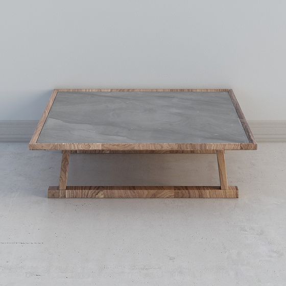 Concrete and Wood Side Table 3D model