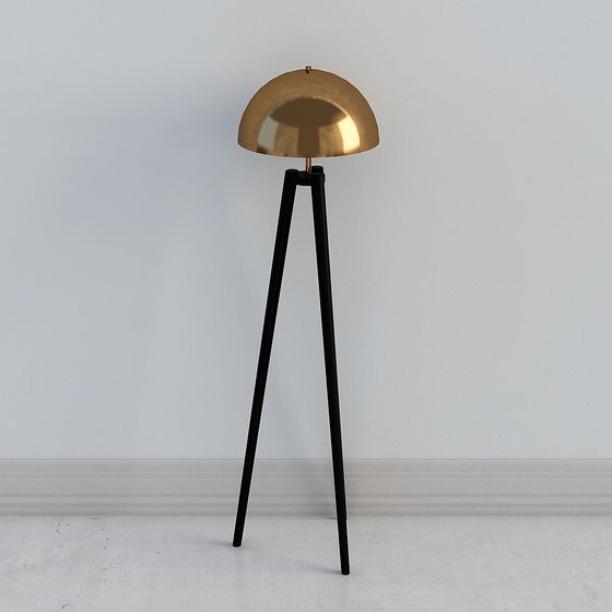 Golden Dome Floor Lamp 3D model