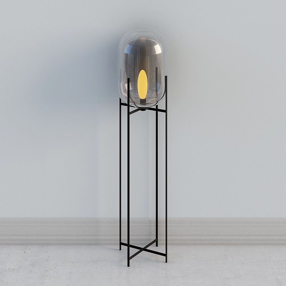 Modern Glass Floor Lamp 3D model