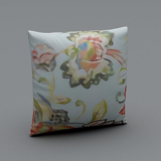 Floral Harmony Pillow 3D model