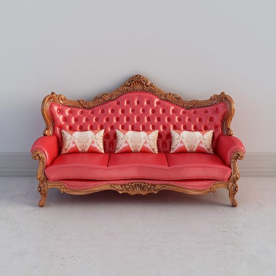 Royal Red Sofa 3D model