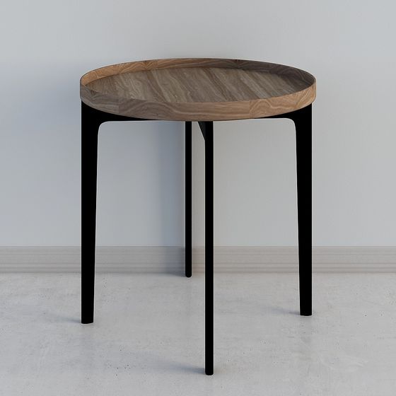 Stylish Low-Poly Round Table 3D model