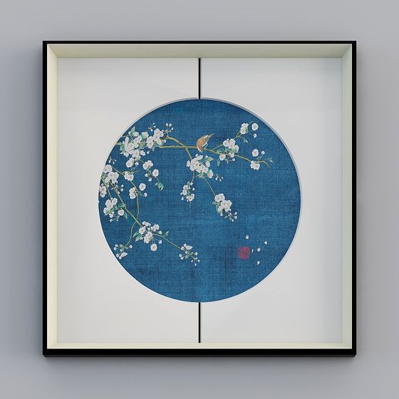 喜上眉先装飾画 現代中国式食堂掛画