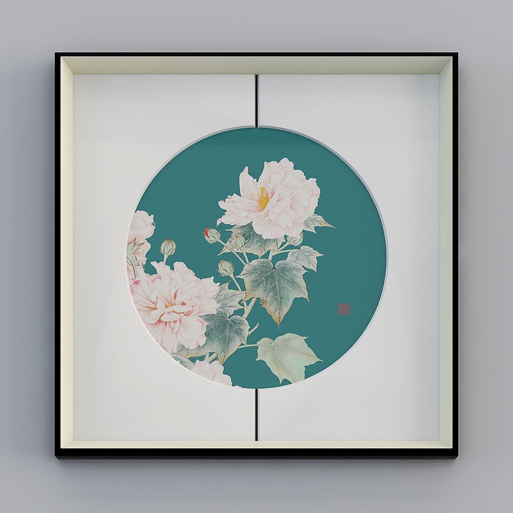 Peony flower decoration painting  living room background wall painting flowers blooming rich hanging painting Xuanguan dining room painting bwhxd-yf-bpp-3