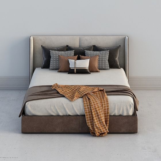 Cozy Low-Poly Bed 3D model Design