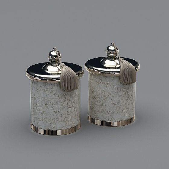 Elegant Marble Aromatherapy Jar 3D model