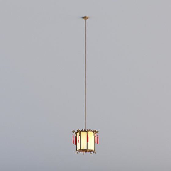 Elegant Lantern Chandelier 3D model