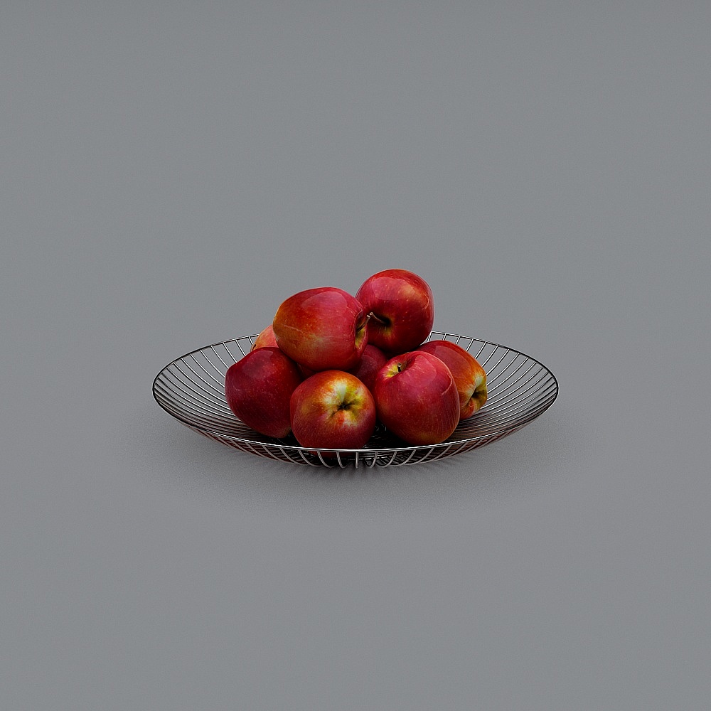 Low-Poly Fruit Basket 3D model
