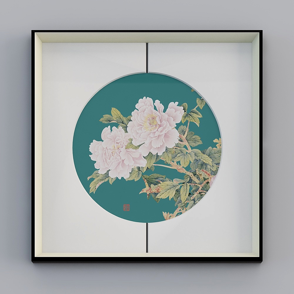 Peony flower decoration painting  living room background wall painting flowers blooming rich hanging painting Xuanguan dining room painting bwhxd-yf-bpp-3