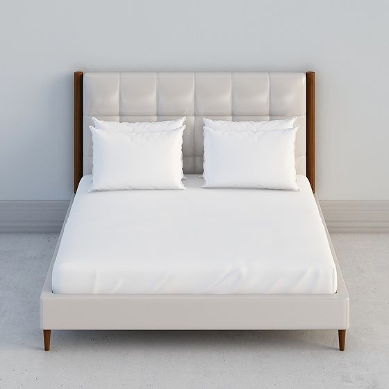 Stylish Low-Polygon Bed Frame 3D model