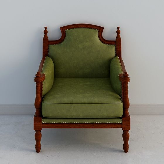 Vintage Velvet Chair 3D model