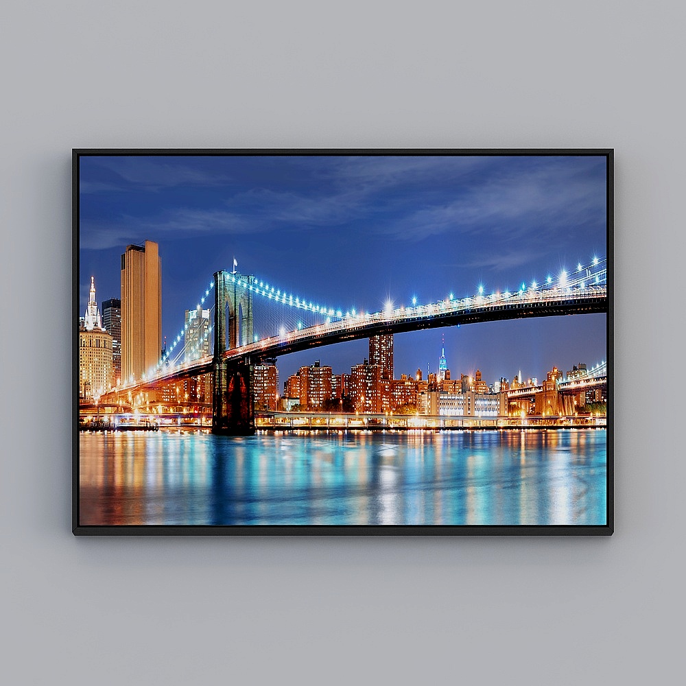 Kippe Modern Living Room horizontal black box 73x103cm bridge building wrgz-l-1-1.1