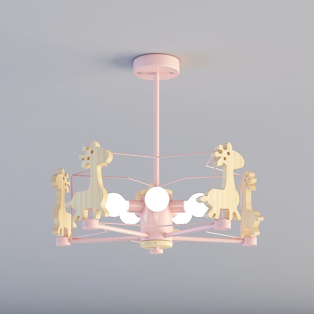 Whimsical Pink Glow 3D Model Lamp Design