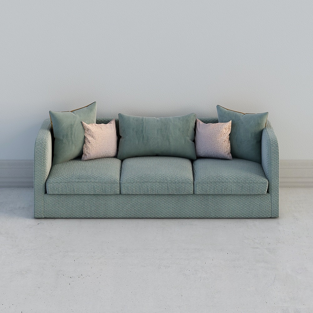 Stylish Low-Polygon Sofa 3D model for Modern Interiors