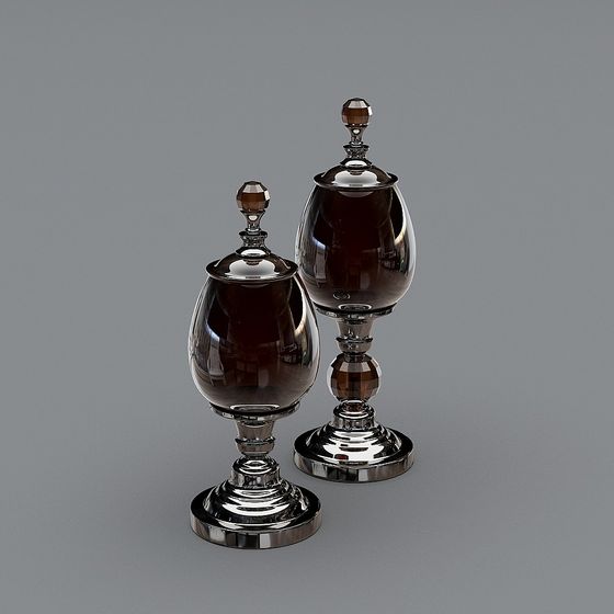 Elegant Low-Poly Glass Set 3D model