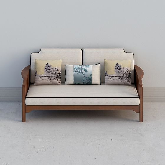 Stylish Minimalist Sofa 3D model for Modern Homes