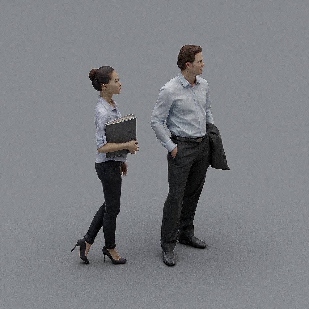 Busy Professional Couple 3D model