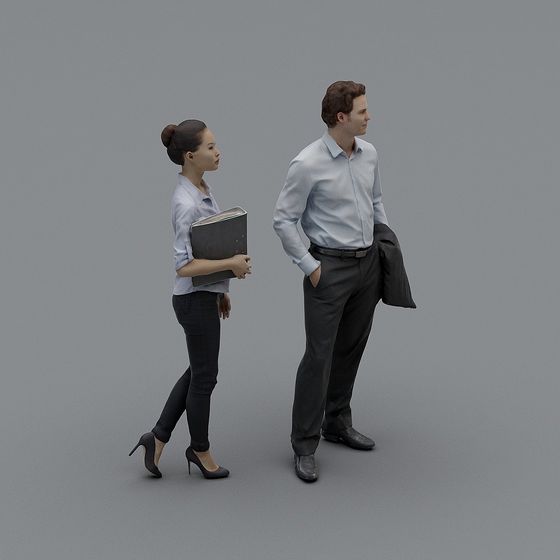 Busy Professional Couple 3D model