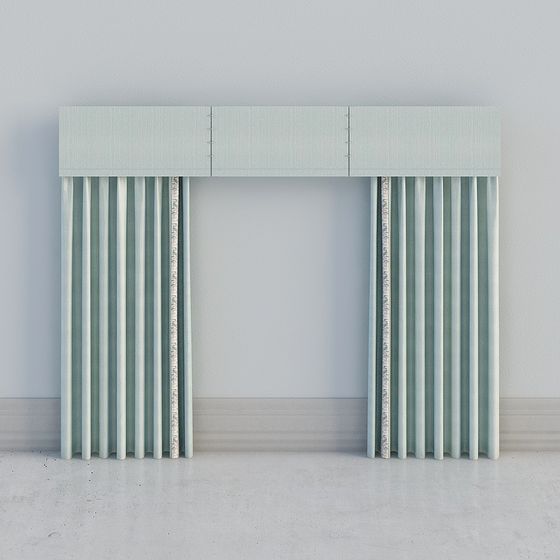 Modern Striped Curtain 3D model