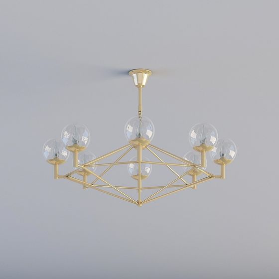 Stylish Geometric Chandelier 3D model for Modern Interiors