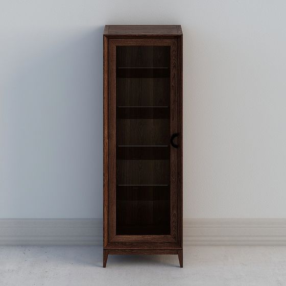 Elegant Wooden Display Cabinet 3D model